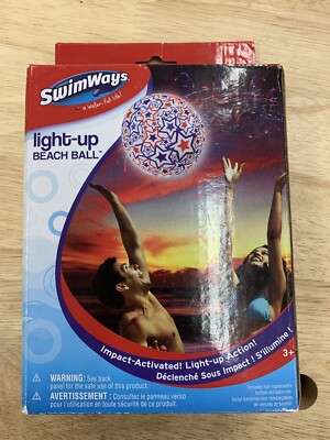 Swimways Stars ~ Swimming Pool LED Light Up Flashing Impact Activated Beach Ball