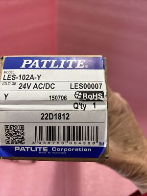 Patlite LES-102A-Y Signal Tower Yellow Light 24V AC/DC