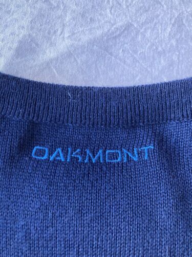 Men's Oakmont Golf Jumper Lined Windstopper Blue Wool Blend Size L Vintage - Picture 8 of 9