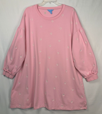 #ad #ad Draper James Women#x27;s XXL Bobbie Sweatshirt Dress Petal Pink Embroidered NO BELT $27.78