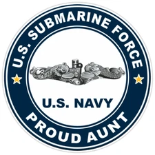 US Submarine Force Proud Aunt Silver Dolphins Bumper Sticker Military Decal 5"