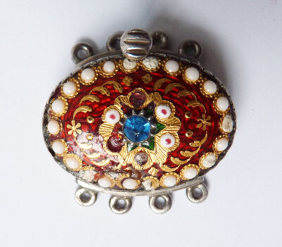Fermoir De Collier Vintage Argenté à Perle - Métal Alliage Pour Création De Bijoux