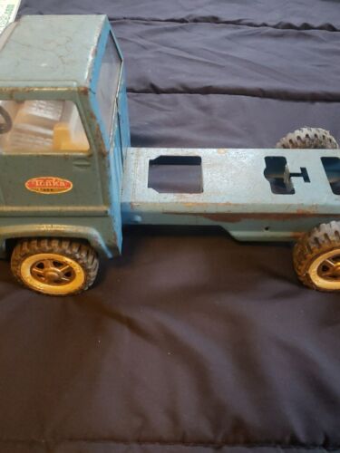 Vintage 1:12 Tonka Ramp Hoist Flat Bed Tow Truck 1975 Roll Back Missing Trailer - Picture 4 of 9