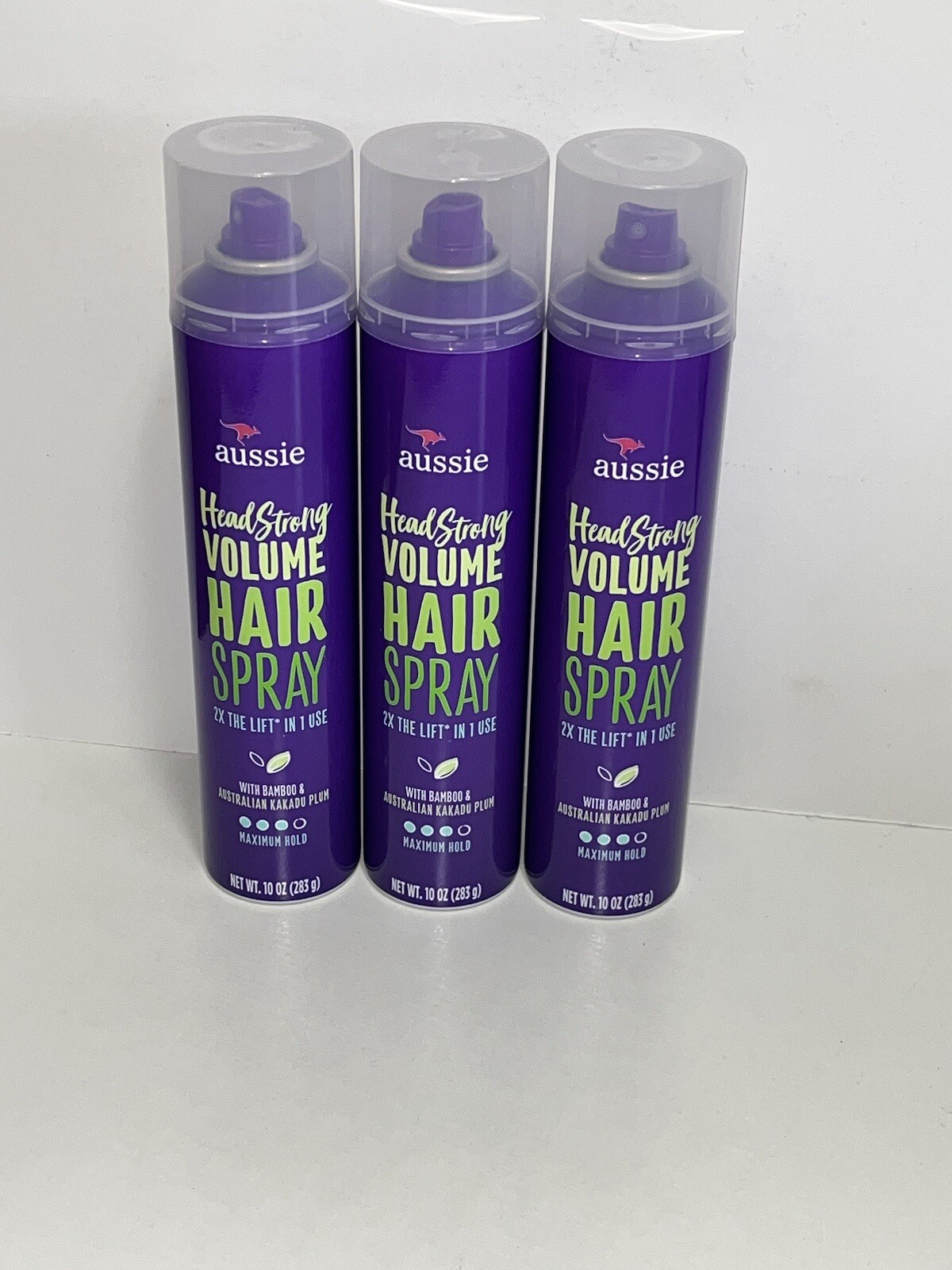 Volume Hair Spray Aussie Headstrong Maximum Hold Bamboo 10 oz Each NEW
