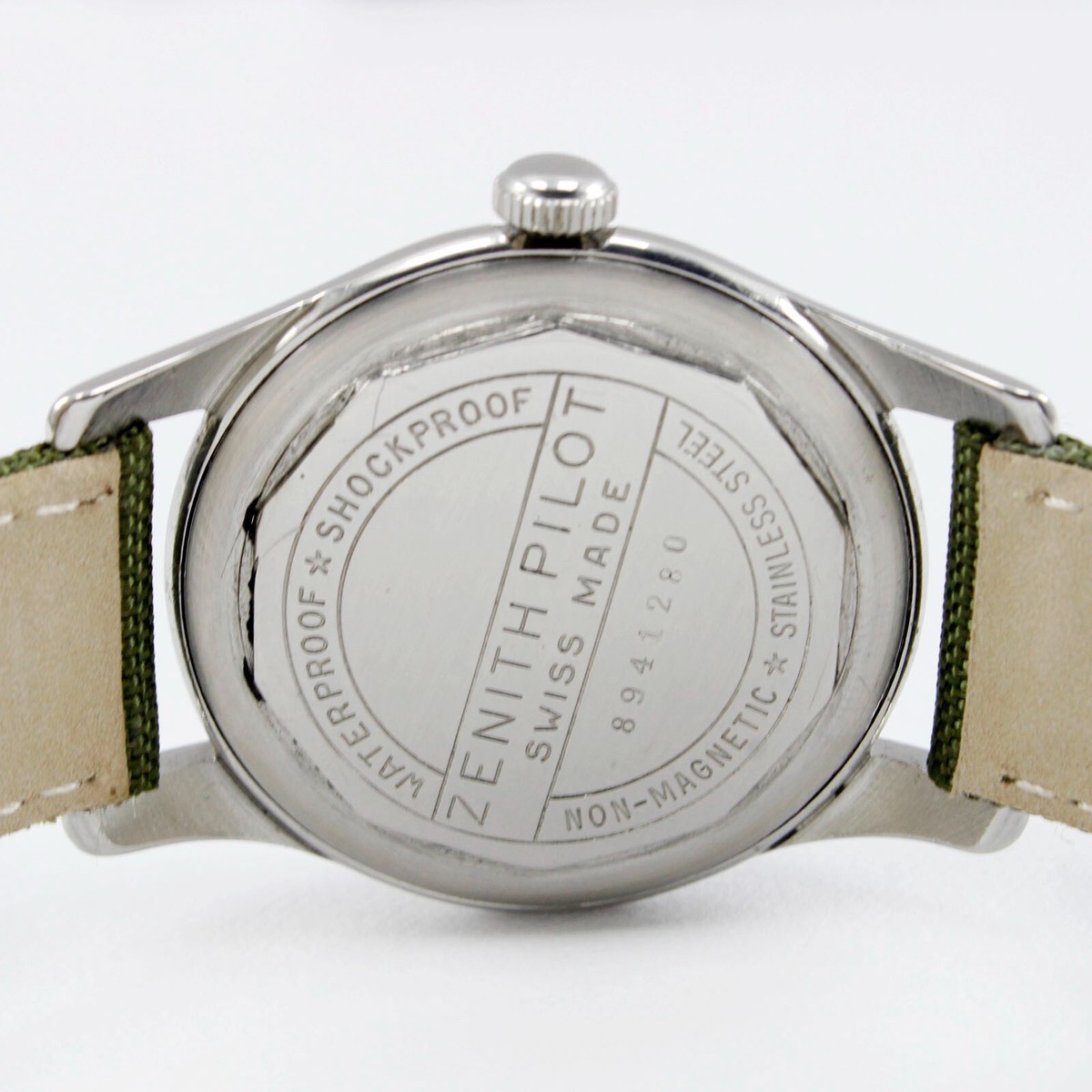 Vintage Zenith Pilot Manual Winding Sub Second Steel Men's Vintage Zenith Pilot Manual Winding Sub Second Steel Men's