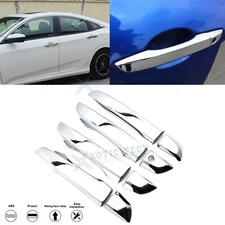 W/O Keyless Holes Chrome Door Handle Cover Trim For Honda Civic 10th 2016-2021