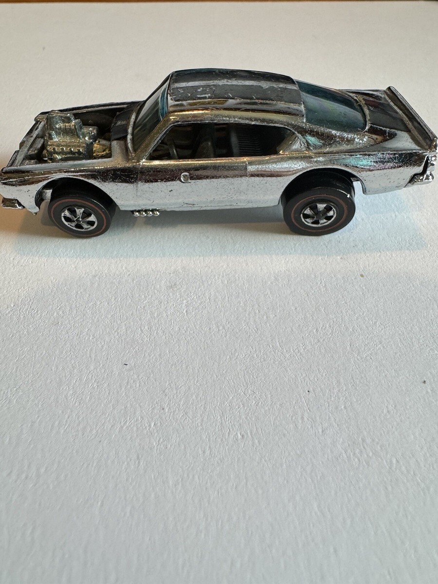 1969 Redline Hot Wheels King Kuda Car Chrome W/ Black Stripes Hong Kong