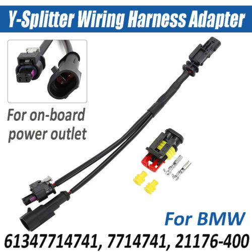 12V Y-Splitter Adapter Outlet For BMW S1000 XR RR R1200 R1250 1300 GS RT R ST M - Picture 1 of 9