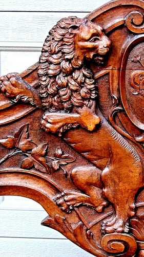 ANTIQUE 18c ENGLISH MAHOGANY HAND ADORNED SAVONAROLA DANTESCA LIONS THRONE CHAIR - Picture 3 of 12