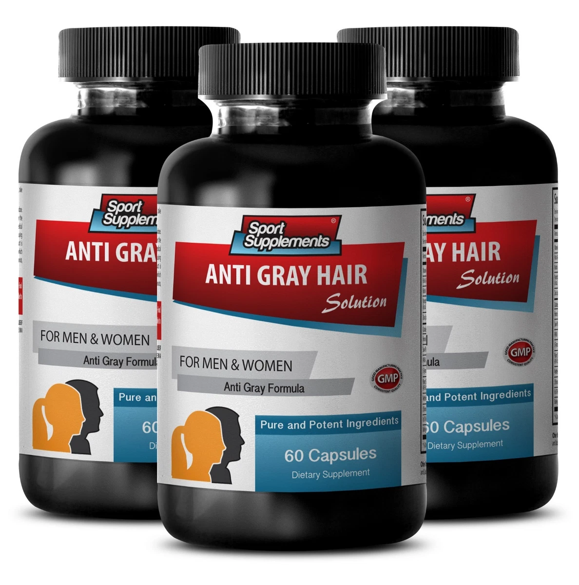 L Tyrosine Powder Gray Hair Solution 1500mg Produce Melanin Capsules 3B