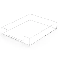 Acrylic Letter-Size Tray Sturdy Heavy-Duty Clear Printer Paper Tray Single-Ti...
