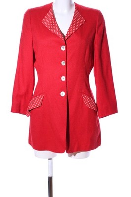 APART IMPRESSIONS Lange Jacke Damen Jacke Gr. DE 36 rot-weiß Casual-Look
