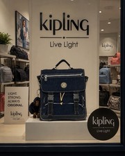 Borsa Kipling Bagaglio Portatile Doppia Fibbia Lucchetto Inserto Plastica Manico Custodia Blu