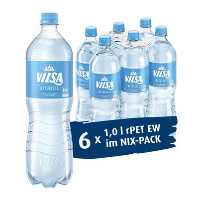 VILSA Mineralwasser Naturelle, 6 x 1,00 l PET