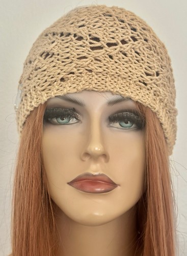 Hand Knits 2 Love Headband Bandana Lace Bow Pearls Designer Fashion Khaki Beige - Picture 1 of 11