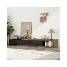 Extendable TV Stand for 120 Inch TV, Wood Media Console with 3 Drawers