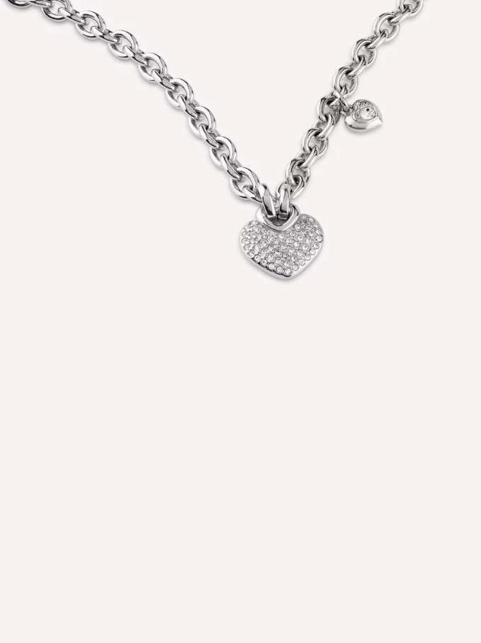 Collana donna Guess con cuori di zirconi bianchi in acciaio JUBN05212JW - Immagine 4 di 4