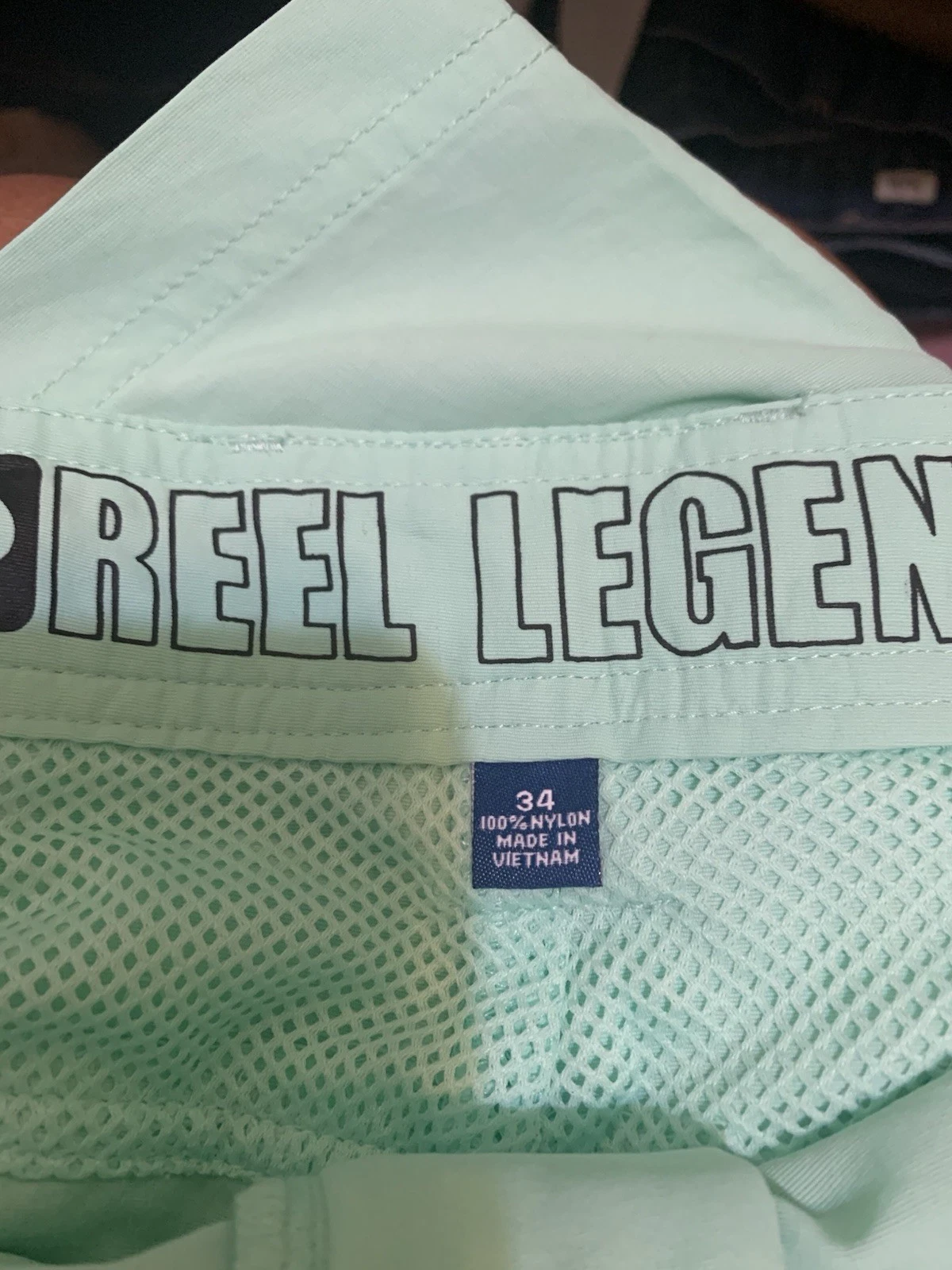 Mens REEL LEGENDS Cargo Fishing Shorts Size MED Mint Green Utility Pockets