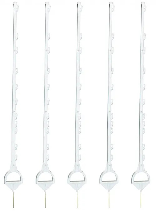 5 x 155cm Gallagher Horse Stirrup Electric Fence Post White