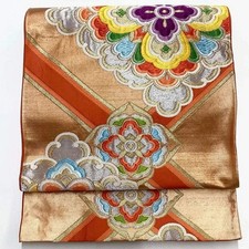 6204 Japanese Vintage Fukuro Obi Belt Kimono Fabric Silk Traditional