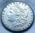 1902 s morgan silver dollar EF, Breen 5694 RARE new over old hub