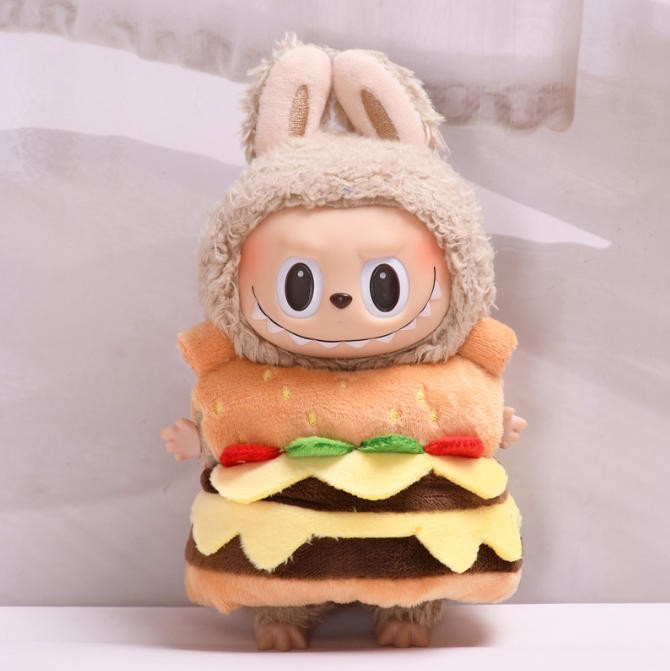 (No Dolls) Hungry Burger Outfit for LUFUFU Macaron 17cm and Have A Seat 15cm
