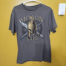 Molon Labe Spartan Helmet Themed T Shirt M