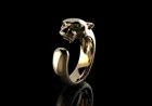 18k Gold Panther Ring, Adjustable  Cat Ring,animal lover gift for her him
