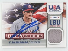 2014 Elite Extra Edition USA Baseball 18U Game Jerseys Elih Marrero Auto #20 COA