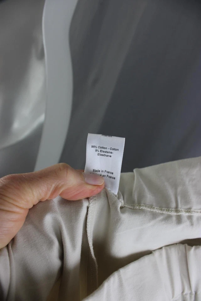 Pantalones legging Joseph para mujer beige cintura elástica tiro medio algodón ligero 38 EE. UU. 6 Foto 4 de 4