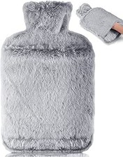 Hot Water Bottle with Luxury Cosy Faux Fur Cover,2L Leakproof Large Hot Water