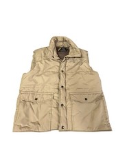 VTG Sears 80s Beige Puffer Snap Zip Vest Down Insulated Skate Ski Retro Sz L