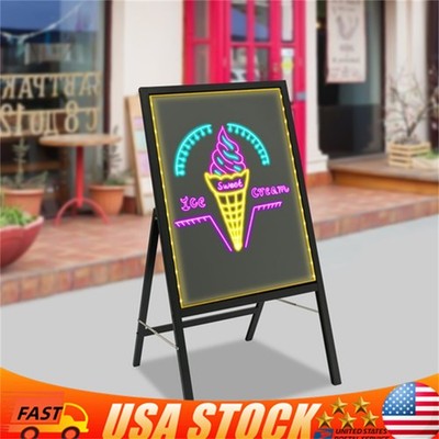LED Message Writing Board,50*70cm Illuminated Erasable Menu Board Sign 7 colors