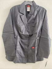 Women's Dickies Scrubs Gen Flex Lab Coat 82408, Sz. S , Color Grey NWT