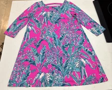 Lilly Pulitzer Ophelia Mandevilla Elephant Talk Story to Me Dress Small L NWOT