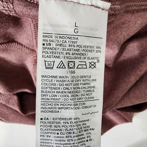 Old Navy Women Cloud+ 7/8 Leggings Large Pink Woodrose High Waisted Pockets Coze - Picture 8 of 9
