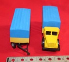 Truck & Trailer with Blue Canvas Frame Over Low Hopper Beds - HO Scale — photo 3