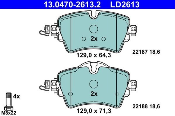 ATE BremsbelÄGe Bremsbelagsatz Vorne Mini F54 F55 F56 F57 F60 BMW 2ER F45 F46-image