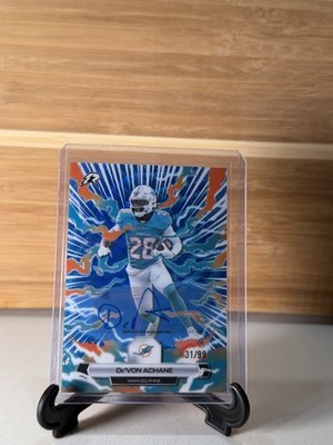 Topps De'Von Achane Miami Dolphins 2026 Auto 31/99 Card #63 NFL Football