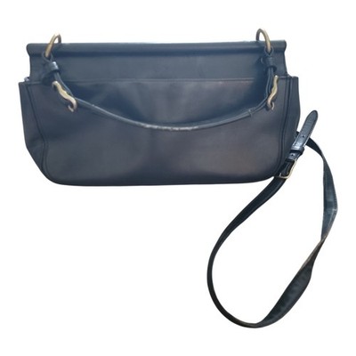 Vintage Coach Legacy City Willis Black Leather Turnlock Bag 22062
