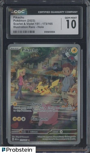 2023 Pokemon Scarlet & Violet 151 Illustration Rare #173 Pikachu CGC 10