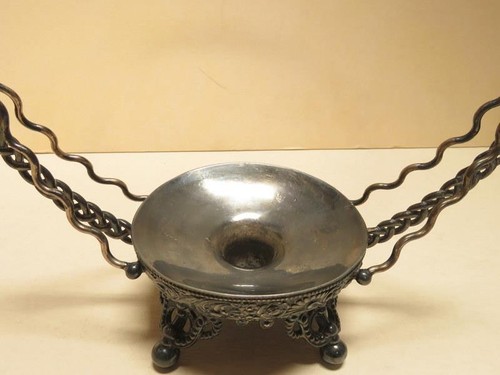 Lovely Brides Basket - Satin Glass Bowl w/ Braided Ornate Metal Stand - 第 13/16 張圖片