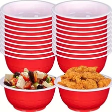 4 Colors Party Cup Bowls,180 packs of 13 oz (360 ml) Disposable Plastic Bowl,...