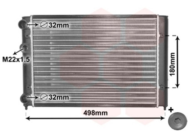 VAN Wezel WasserküHler MotorküHler Mechanisch GefüGt FüR VW Golf III 1H1 1.6-image