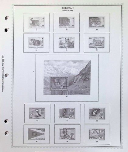 Tajikistan Unused Minkus Album Pages 1996-2019 Clean