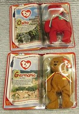 Retired McDonald's 1999 TY Beanies Germania Germany Osito Mexico Bears FREE S/H