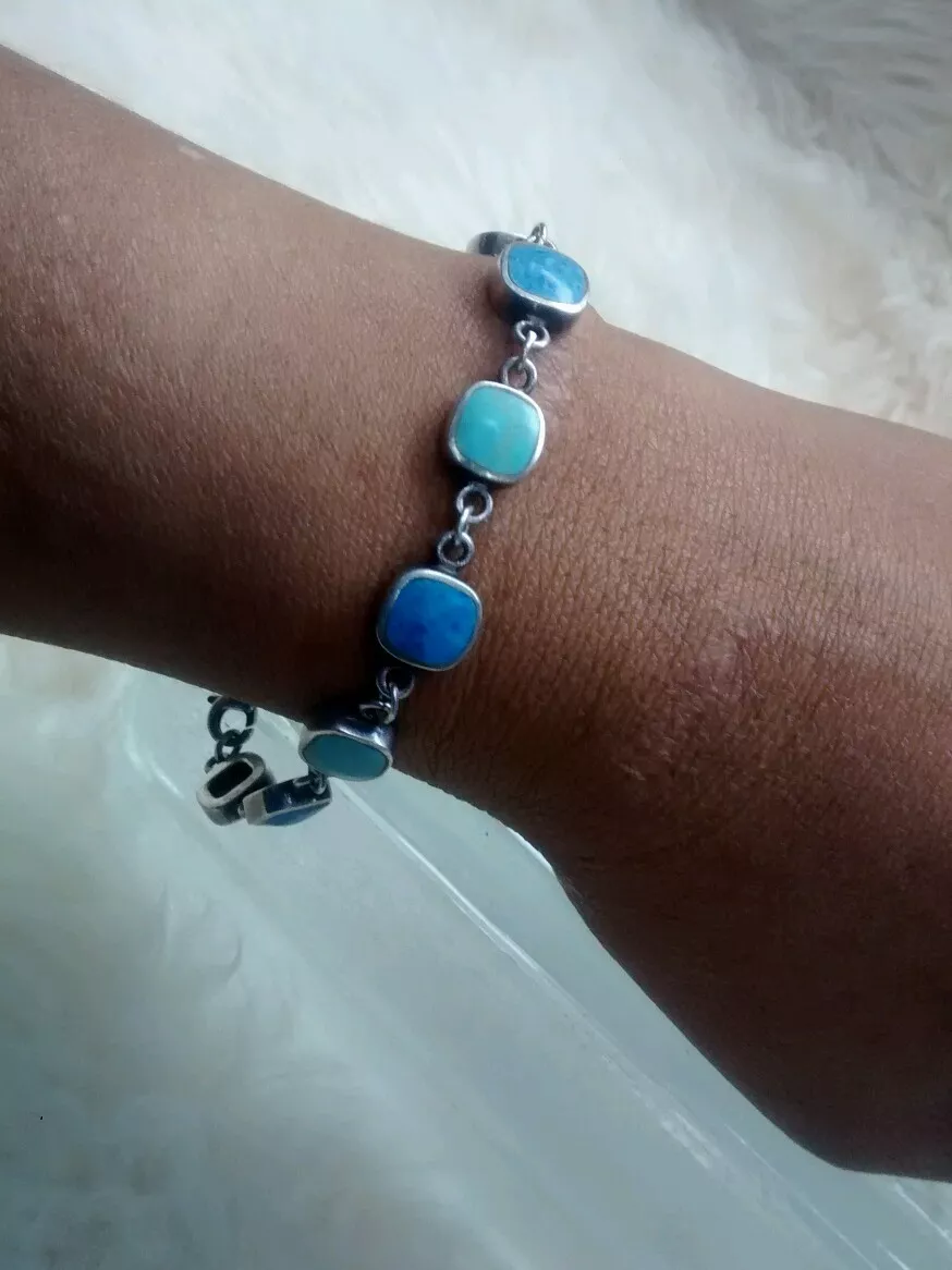 Silver bracelet 2024 with blue stone
