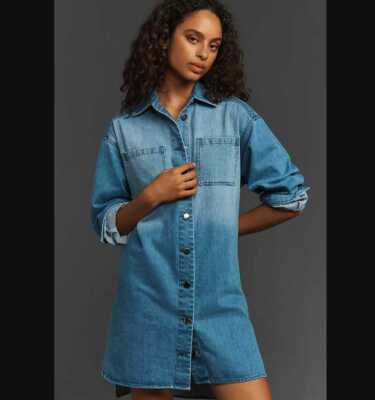 anthropologie denim shirt dress Buy Anthropologie Blue Pilcro Buttondown Denim Midi Dress from Next USA