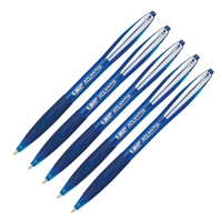 5X Bic Kugelschreiber Schreiber Atlantis Soft Blau M 0,4Mm Dokumentenecht 931778