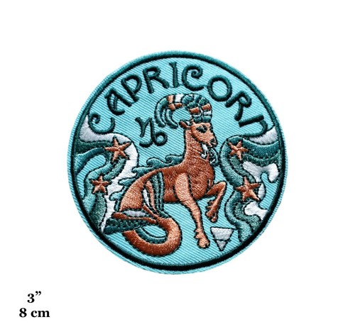 Zodiac Signs Astrology Constellations Round Colorful Embroidered Iron On Patch - Picture 12 of 27